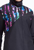 Vêtements hijab NOIR MAILLOT DE BAIN HIJAB MOTIF DÉTAIL ZIPPÉ 1490