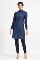 Vêtements hijab NOIR MAILLOT DE BAIN À MOTIF HIJAB 2090