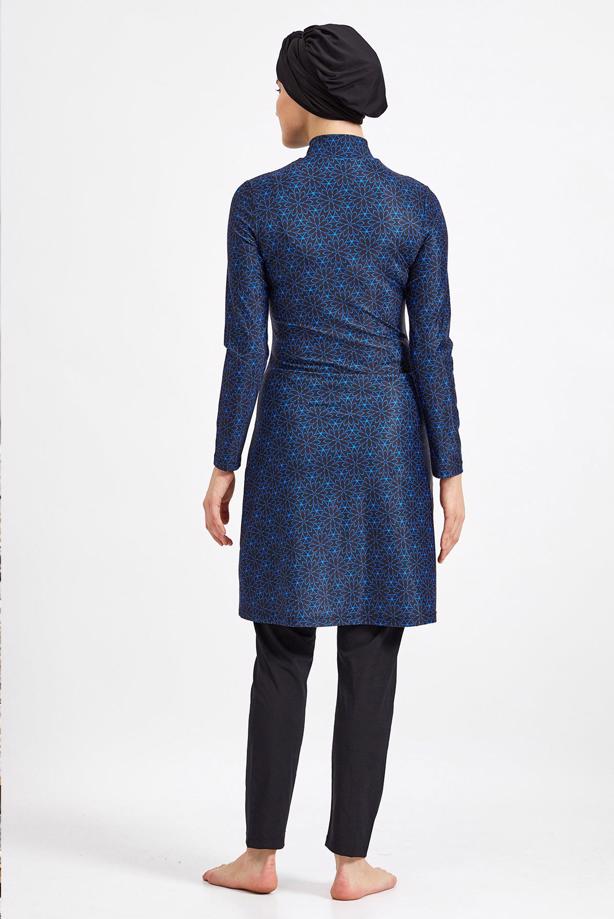 Vêtements hijab NOIR MAILLOT DE BAIN À MOTIF HIJAB 2090 - TRENDTESETTÜR