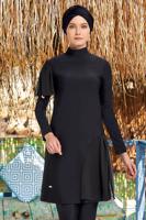 Hijab clothing BLACK TULLE DETAIL HIJAB SWIMSUIT 2434  
