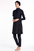Hijab clothing BLACK TULLE DETAIL HIJAB SWIMSUIT 2434  