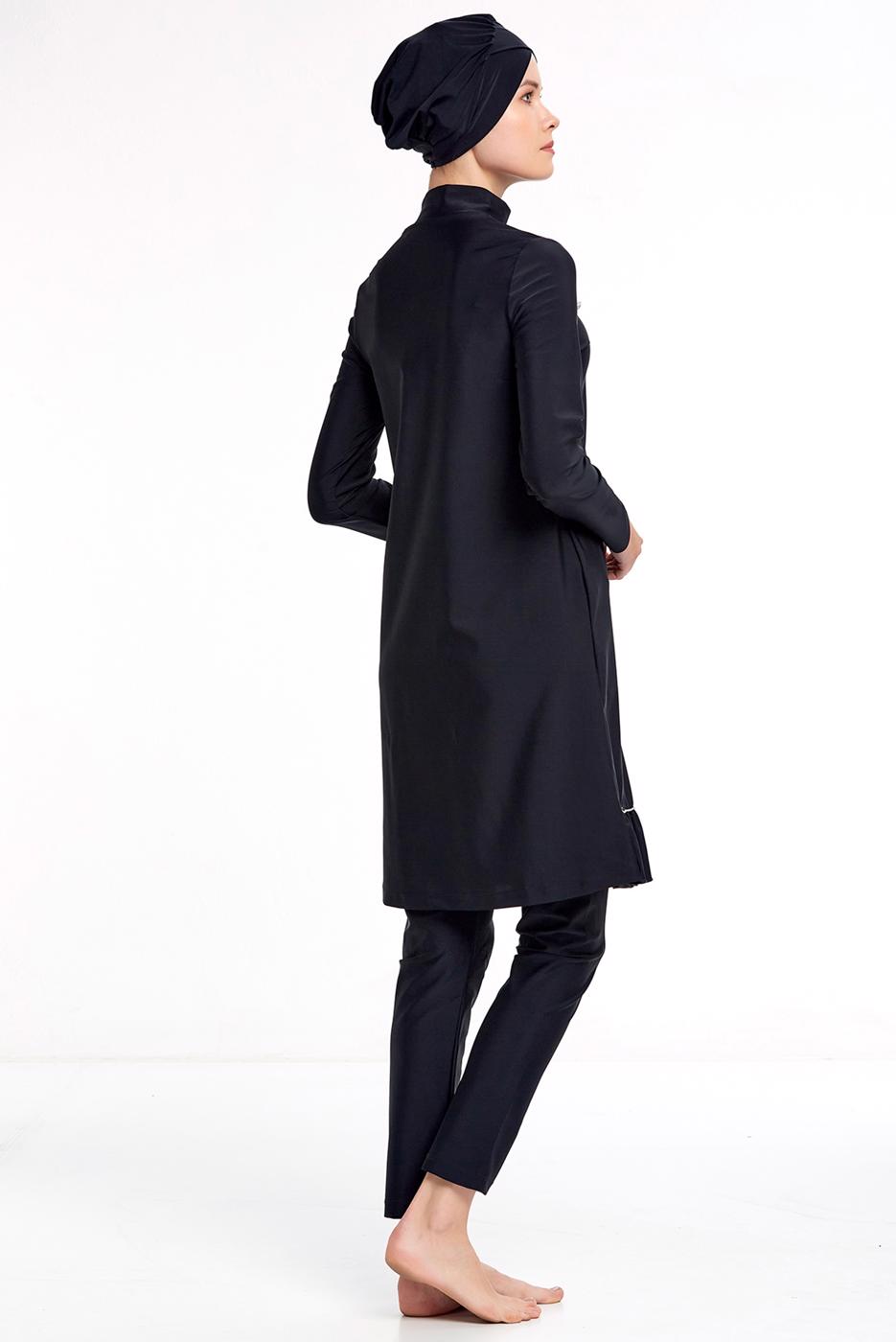 Hijab clothing BLACK TULLE DETAIL HIJAB SWIMSUIT 2434  