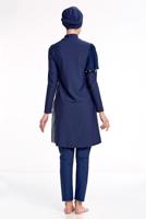 Hijab clothing NAVY BLUE TULLE DETAIL HIJAB SWIMSUIT 2434  