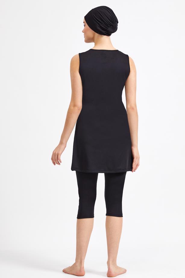 Vêtements hijab NOIR IMPRIMER DETAIL HIJAB MAILLOT DE BAIN 3590 - TRENDTESETTÜR