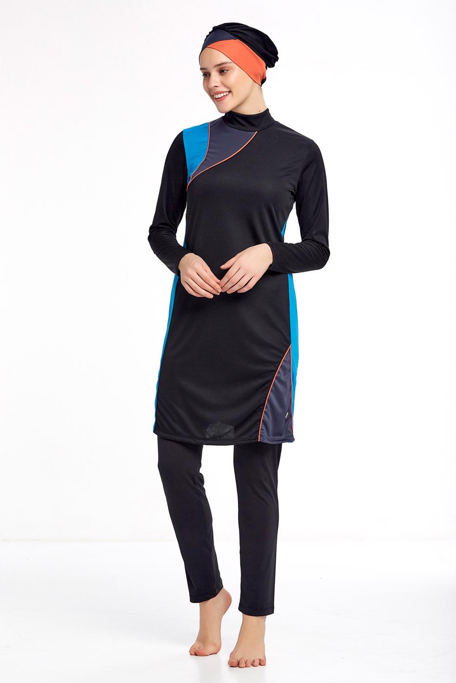 Vêtements hijab NOIR MAILLOT DE BAIN HIJAB MULTICOLORE 4190