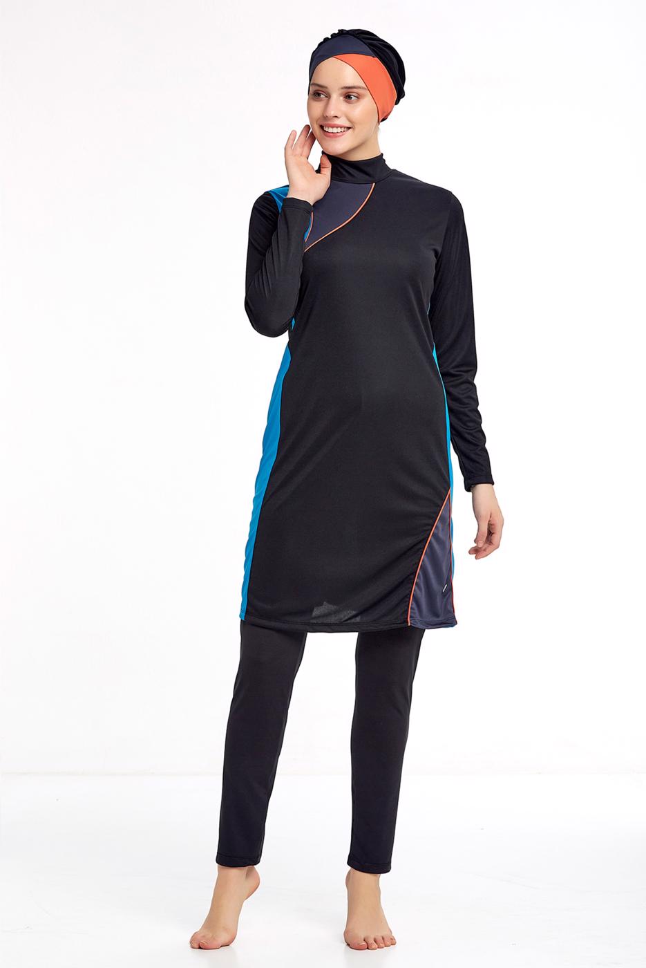 Vêtements hijab NOIR MAILLOT DE BAIN HIJAB MULTICOLORE 4190