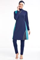 Hijab clothing NAVY BLUE MULTICOLORED HIJAB SWIMSUIT 4190 