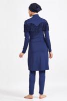 Hijab clothing NAVY BLUE FRINGE DETAIL HIJAB SWIMSUIT 4250 
