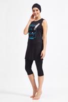 Hijab clothing BLACK SLOGAN PRINT HIJAB SWIMSUIT 4590 