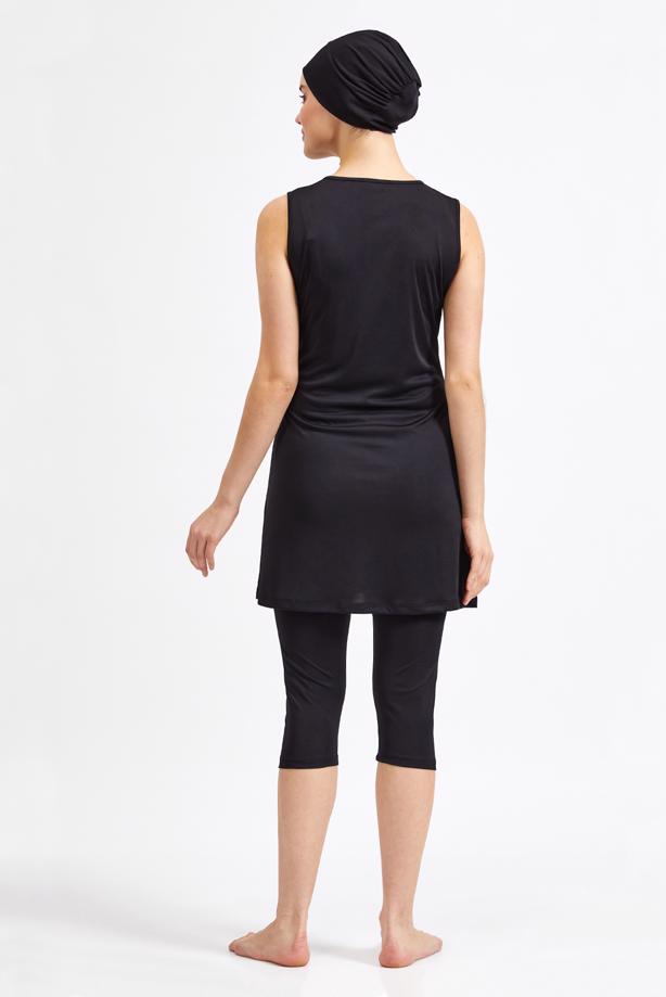 Vêtements hijab NOIR MAILLOT DE BAIN HIJAB IMPRIMÉ SLOGAN 4590 - TRENDTESETTÜR