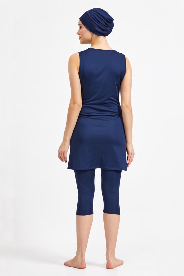 Vêtements hijab BLEU MARINE MAILLOT DE BAIN HIJAB IMPRIMÉ SLOGAN 4590 - TRENDTESETTÜR