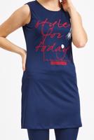 Hijab clothing NAVY BLUE SLOGAN PRINT HIJAB SWIMSUIT 4590 