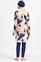 Tesettür giyim LACİVERT DESENLİ TESETTÜR MAYO 6050 