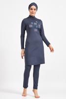 Hijab clothing GREY EMBROIDERED HIJAB SWIMSUIT 7150 