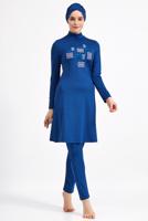 Hijab clothing NAVY BLUE EMBROIDERED HIJAB SWIMSUIT 7150 