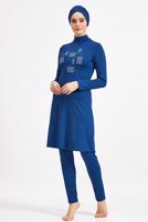 Hijab clothing NAVY BLUE EMBROIDERED HIJAB SWIMSUIT 7150 