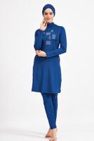 Hijab clothing NAVY BLUE EMBROIDERED HIJAB SWIMSUIT 7150 