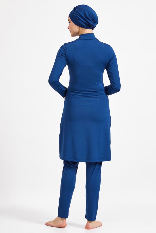 Vêtements hijab BLEU MARINE MAILLOT DE BAIN HIJAB BRODÉ 7150 - TRENDTESETTÜR