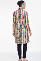 Vêtements hijab NOIR MAILLOT DE BAIN À MOTIF HIJAB 8250