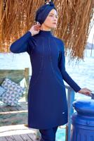 Vêtements hijab BLEU MARINE MAILLOT DE BAIN HIJAB DÉTAIL PERLES 9334