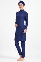 Vêtements hijab BLEU MARINE MAILLOT DE BAIN HIJAB DÉTAIL PERLES 9334