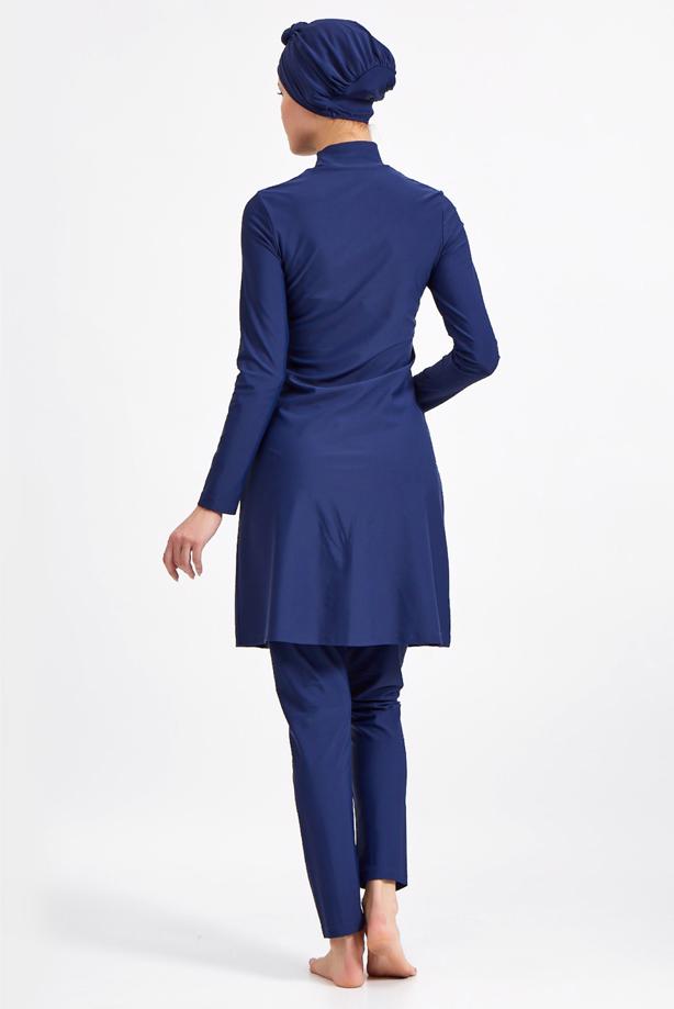 Vêtements hijab BLEU MARINE MAILLOT DE BAIN HIJAB DÉTAIL PERLES 9334 - TRENDTESETTÜR