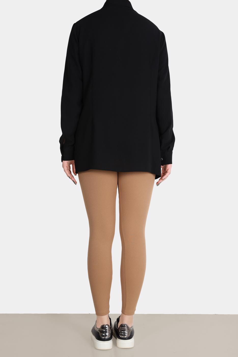 Tesettür giyim KAHVE FİTİLLİ  TAYT 0045   