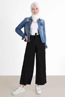 Tesettür giyim SİYAH GENİŞ PAÇA DENİM PANTOLON T 0205 