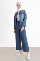 Tesettür giyim MAVİ GENİŞ PAÇA DENİM PANTOLON T 0205 