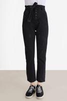 Tesettür giyim SİYAH PAPERBAG DENIM PANTOLON 214  