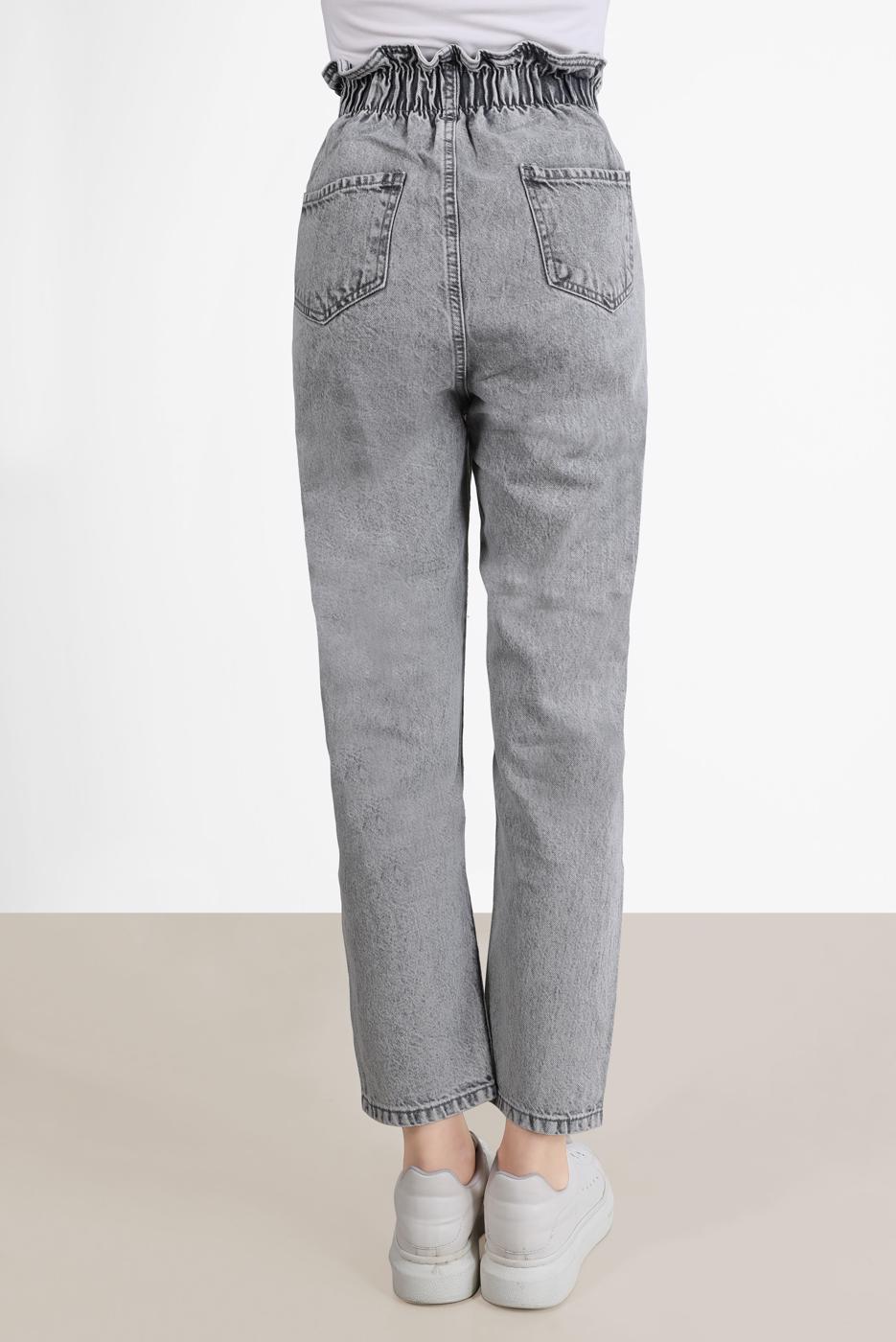 Tesettür giyim GRİ DENIM MOM JEAN 504 