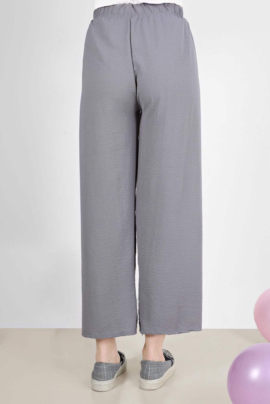 Hijab clothing GREY ELASTIC WAIST TROUSERS 3521 