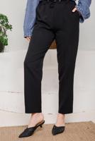 Tesettür giyim SİYAH BELİ LASTİKLİ KUMAŞ PANTOLON 4114  