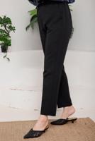 Tesettür giyim SİYAH BELİ LASTİKLİ KUMAŞ PANTOLON 4114  