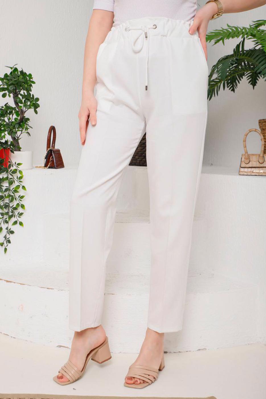 Vêtements hijab ÉCRU PANTALON TAILLE ÉLASTIQUE 4114