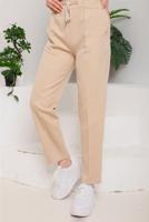 Tesettür giyim VİZON BELİ LASTİKLİ KUMAŞ PANTOLON 4114  