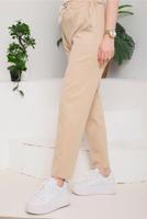 Tesettür giyim VİZON BELİ LASTİKLİ KUMAŞ PANTOLON 4114  