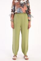 Tesettür giyim YEŞİL BELİ LASTİKLİ BOL PAÇA PANTOLON 46007 
