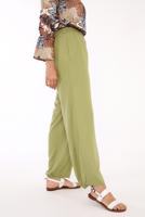 Tesettür giyim YEŞİL BELİ LASTİKLİ BOL PAÇA PANTOLON 46007 