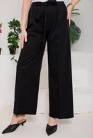 Tesettür giyim SİYAH BELİ BAĞLAMA DETAYLI KUMAŞ PANTOLON 5114 