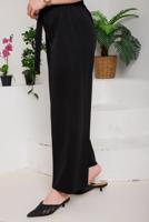 Tesettür giyim SİYAH BELİ BAĞLAMA DETAYLI KUMAŞ PANTOLON 5114 