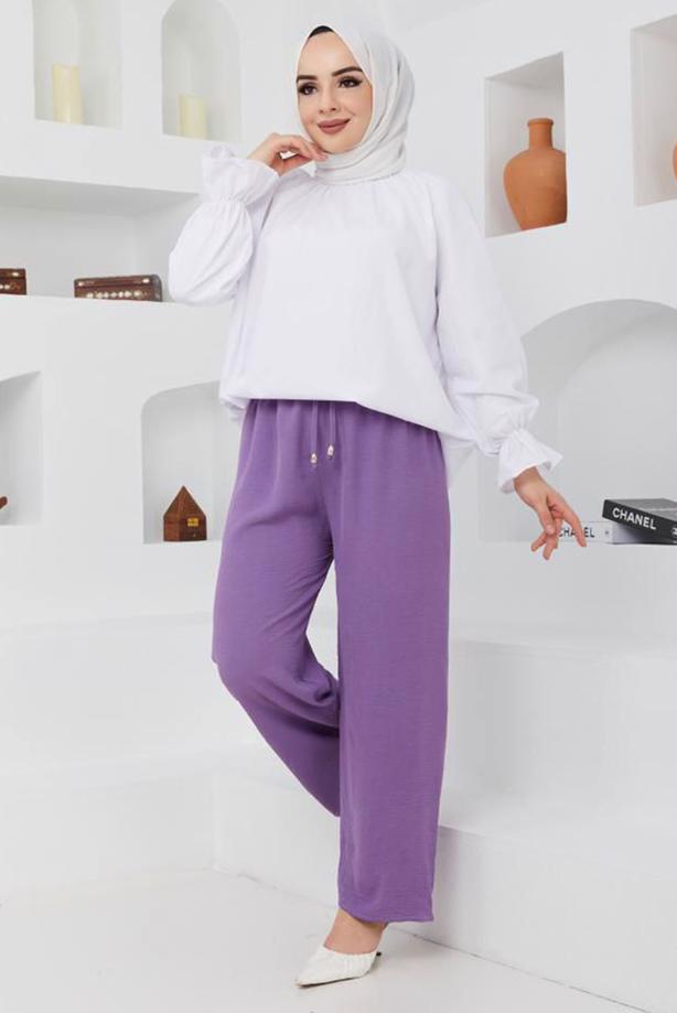 Tesettür giyim  BELİ LASTİKLİ PANTOLON 51552  - TRENDTESETTÜR