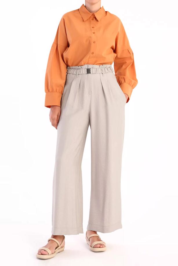 Hijab clothing  BELTED VISCOSE TROUSERS 56007  - TRENDTESETTÜR