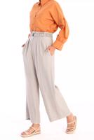 Hijab clothing BEIGE BELTED VISCOSE TROUSERS 56007 