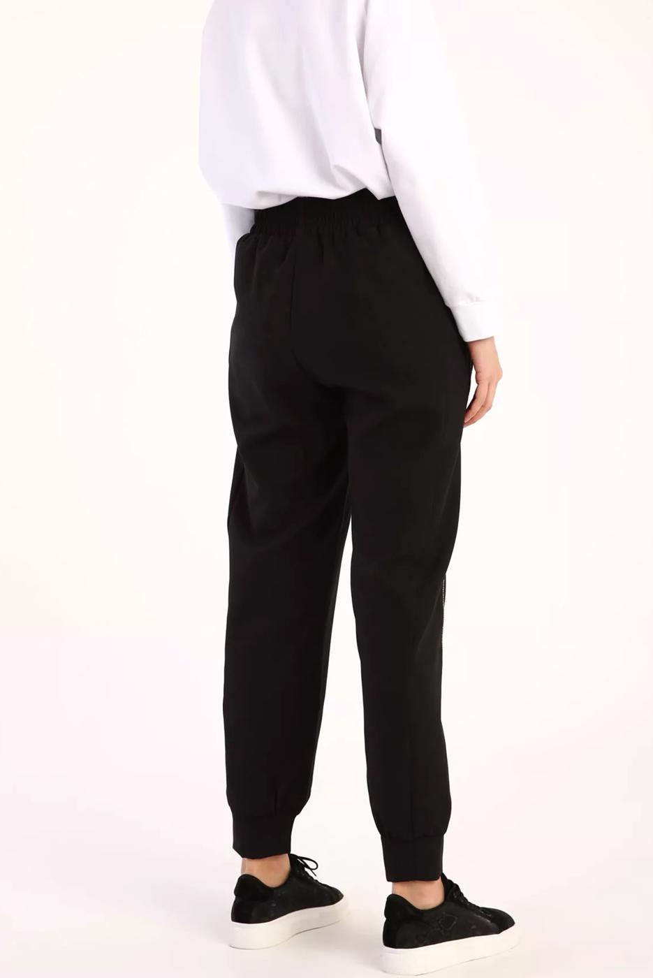 Vêtements hijab NOIR PANTALON TAILLE ÉLASTIQUE 61033
