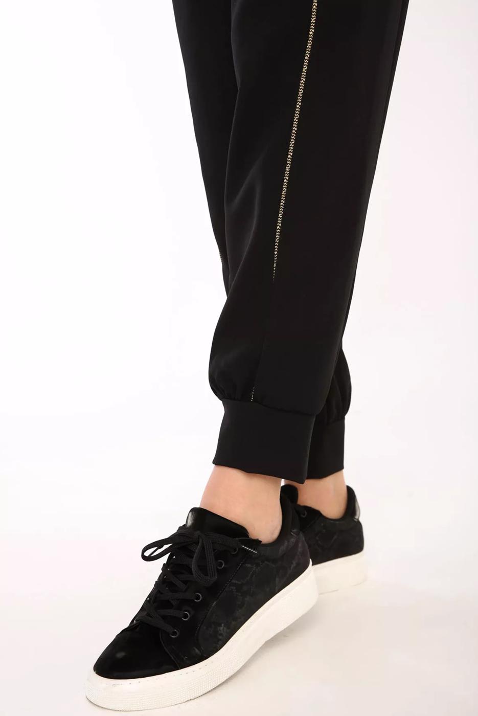 Vêtements hijab NOIR PANTALON TAILLE ÉLASTIQUE 61033