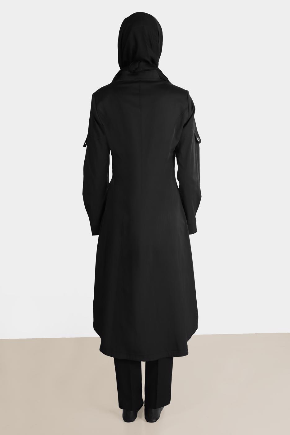 Tesettür giyim SİYAH ALVİNA YÜKSEL BEL PANTOLON T 70350