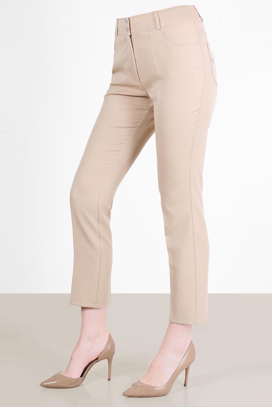 Tesettür giyim BEJ ALVİNA YÜKSEL BEL PANTOLON T 70350