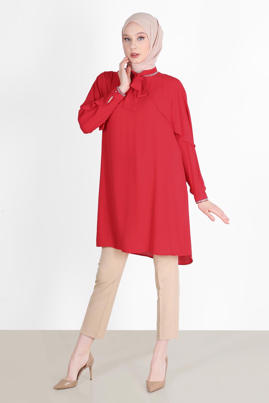 Tesettür giyim BEJ ALVİNA YÜKSEL BEL PANTOLON T 70350