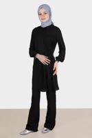 Tesettür giyim SİYAH ALVİNA İSPANYOL PAÇA PANTOLON T 70353